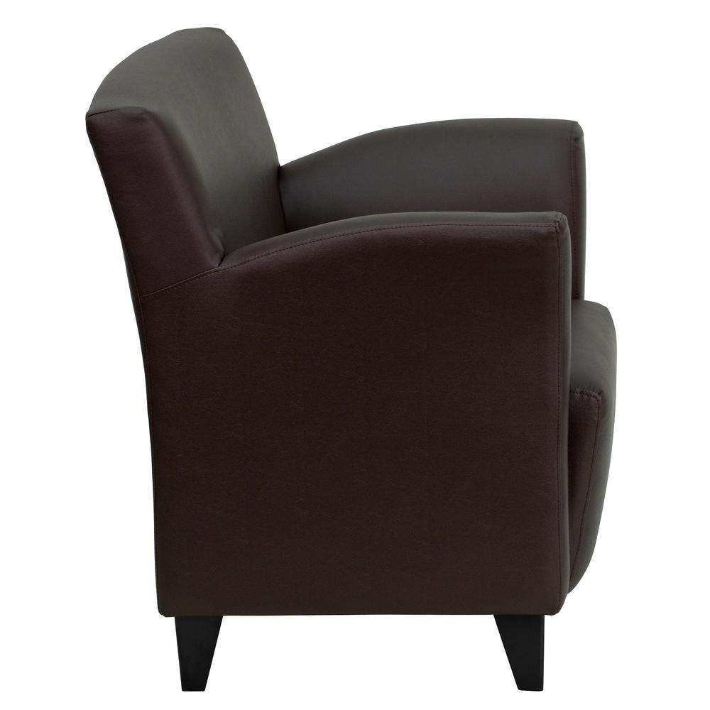 Brown LeatherSoft Lounge Chair with Flared Arms. Picture 2