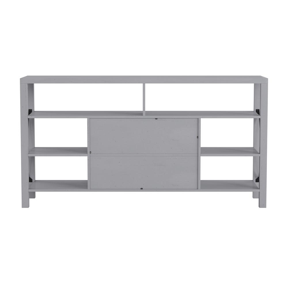 60" Farmhouse Tall TV Console Cabinet for TV's up to 60", Coastal Gray. Picture 8