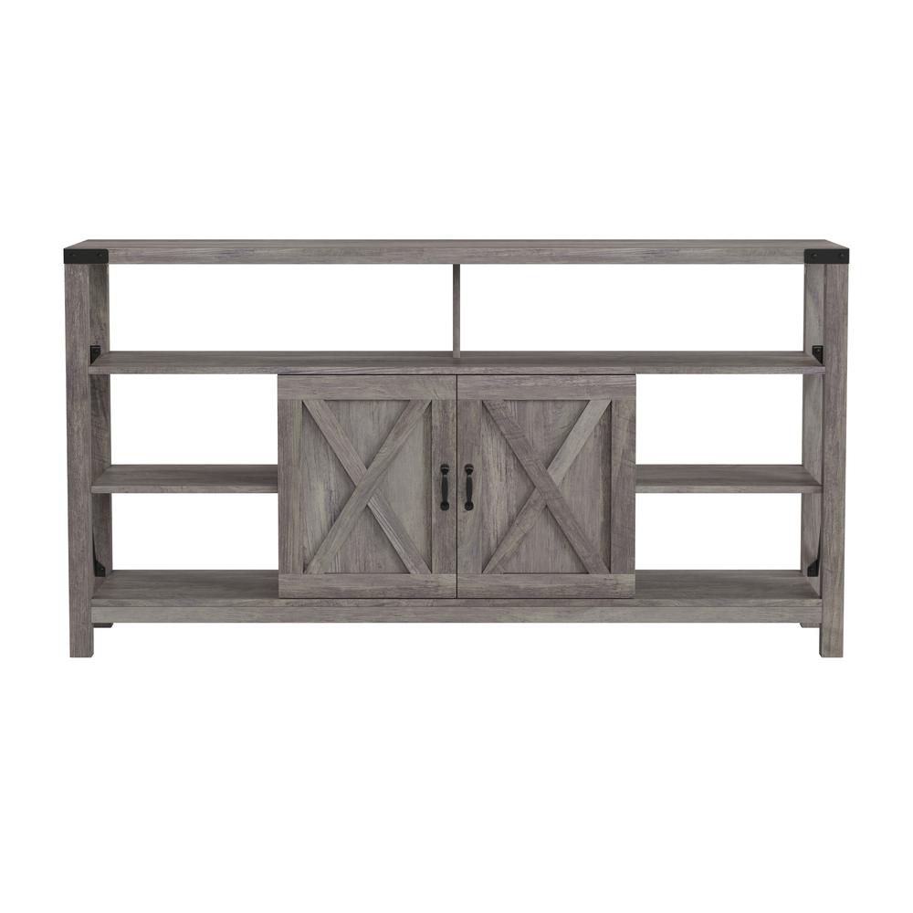 60" Farmhouse Tall TV Console Cabinet for TV's up to 60", Gray Wash. Picture 10
