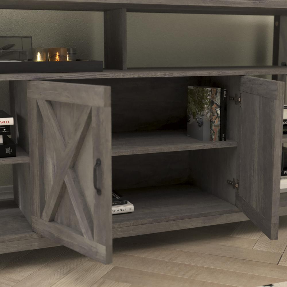 60" Farmhouse Tall TV Console Cabinet for TV's up to 60", Gray Wash. Picture 7