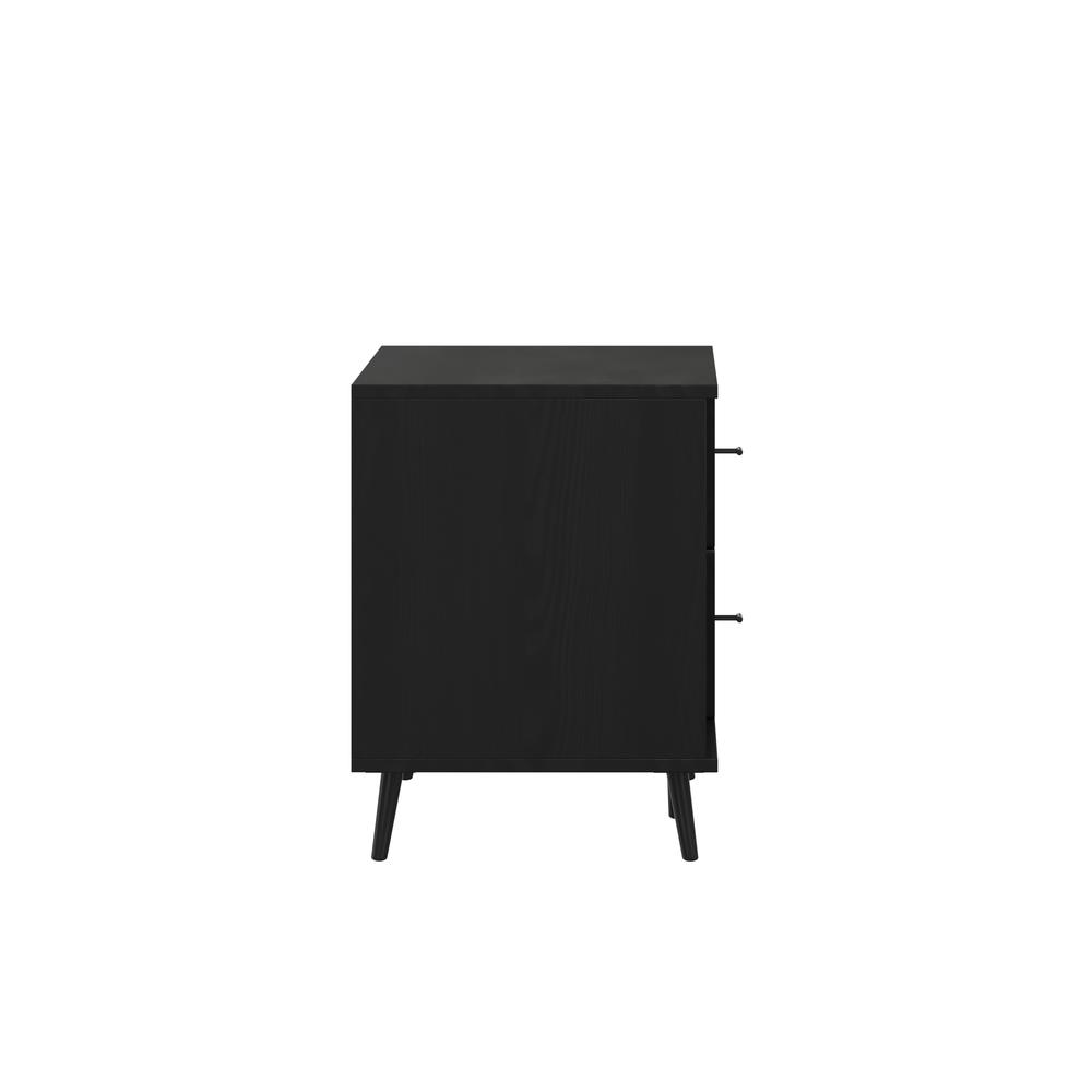 65" TV Stand for up to 60" TV's with Shelf and Storage Drawers, Black. Picture 10