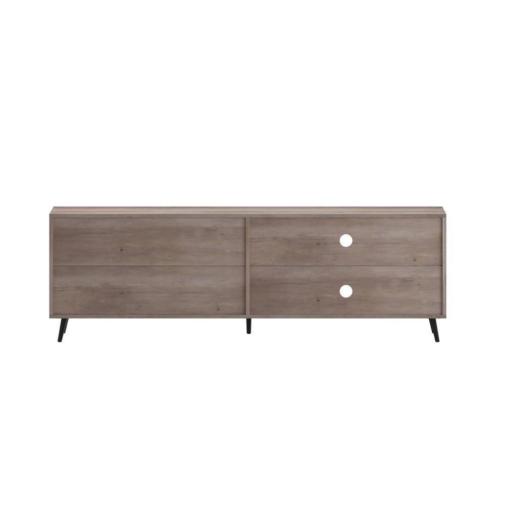 65" TV Stand for up to 60" TV's with Shelf and Storage Drawers, Walnut. Picture 8