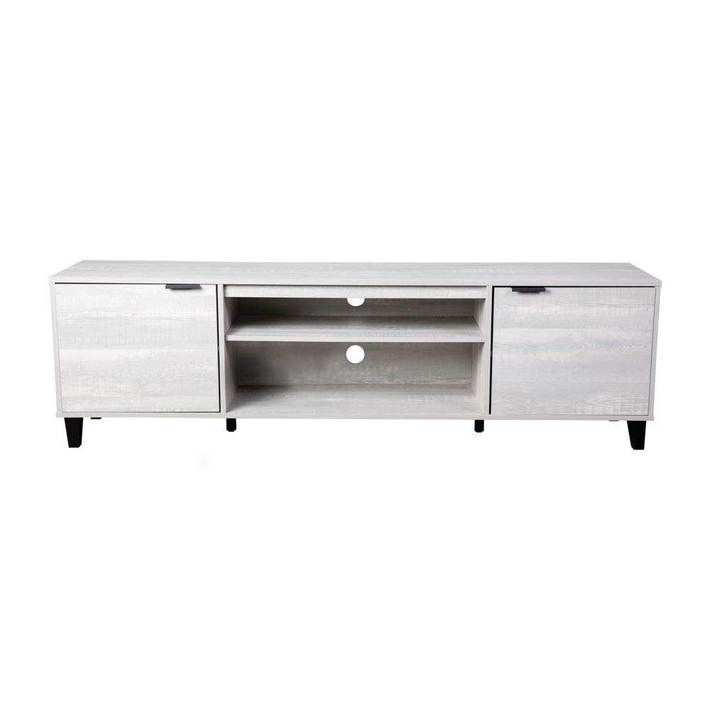70" TV Stand for up to 60" TV's with Shelves and Dual Storage Compartments, Gray. Picture 11