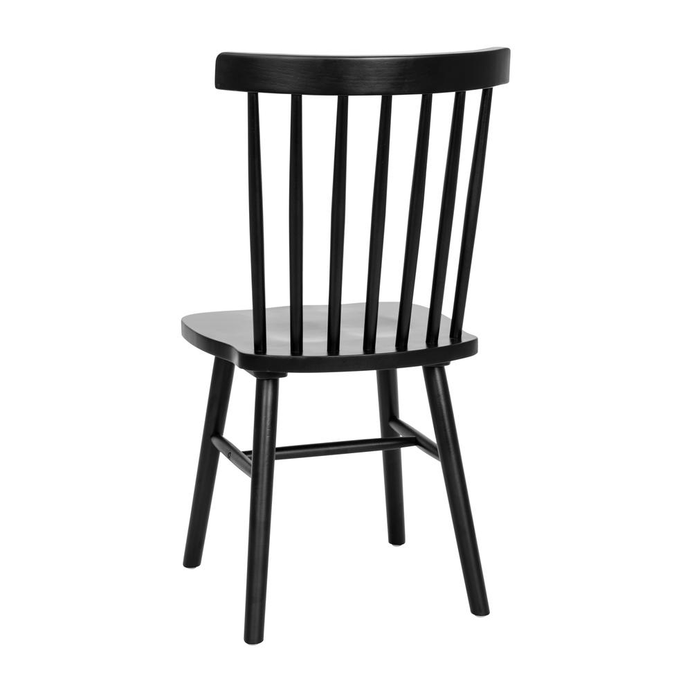 Set of 2 Windsor Dining Chairs, Solid Wood Armless in Black. Picture 9