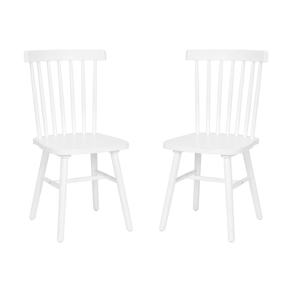 Ingrid Set of 2 Commercial Grade Windsor Dining Chairs, Solid Wood Armless Spindle Back Restaurant Dining Chairs in White. Picture 3