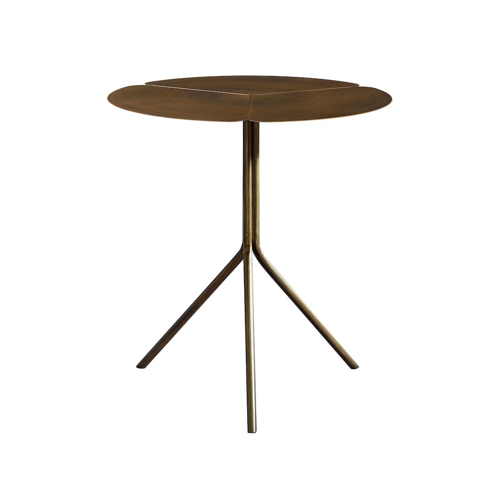 Ivy Tripod Side Table Brushed Antique Brass Bronze. Picture 1