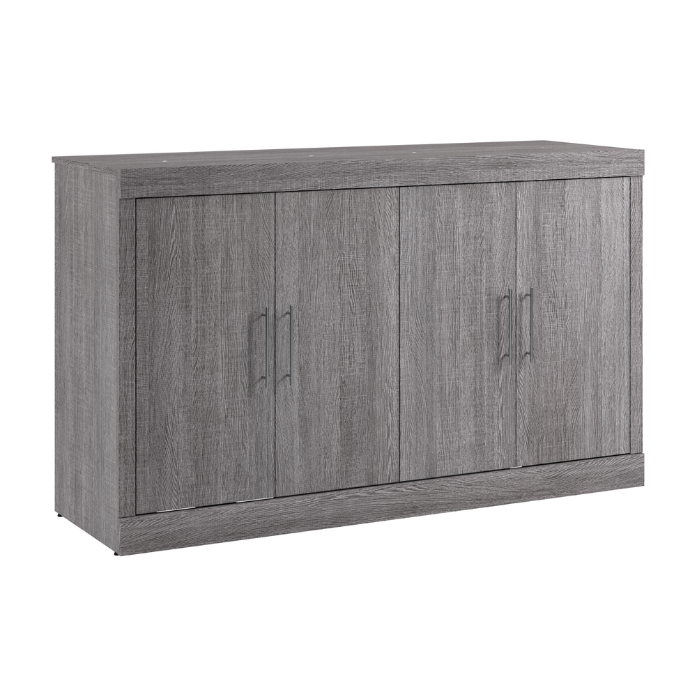 75W Queen Cabinet Bed with Mattress in Bark Grey. Picture 1