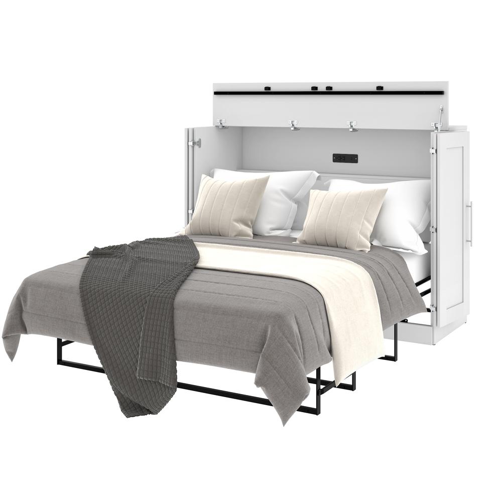Full Cabinet Bed with Mattress in White. Picture 4