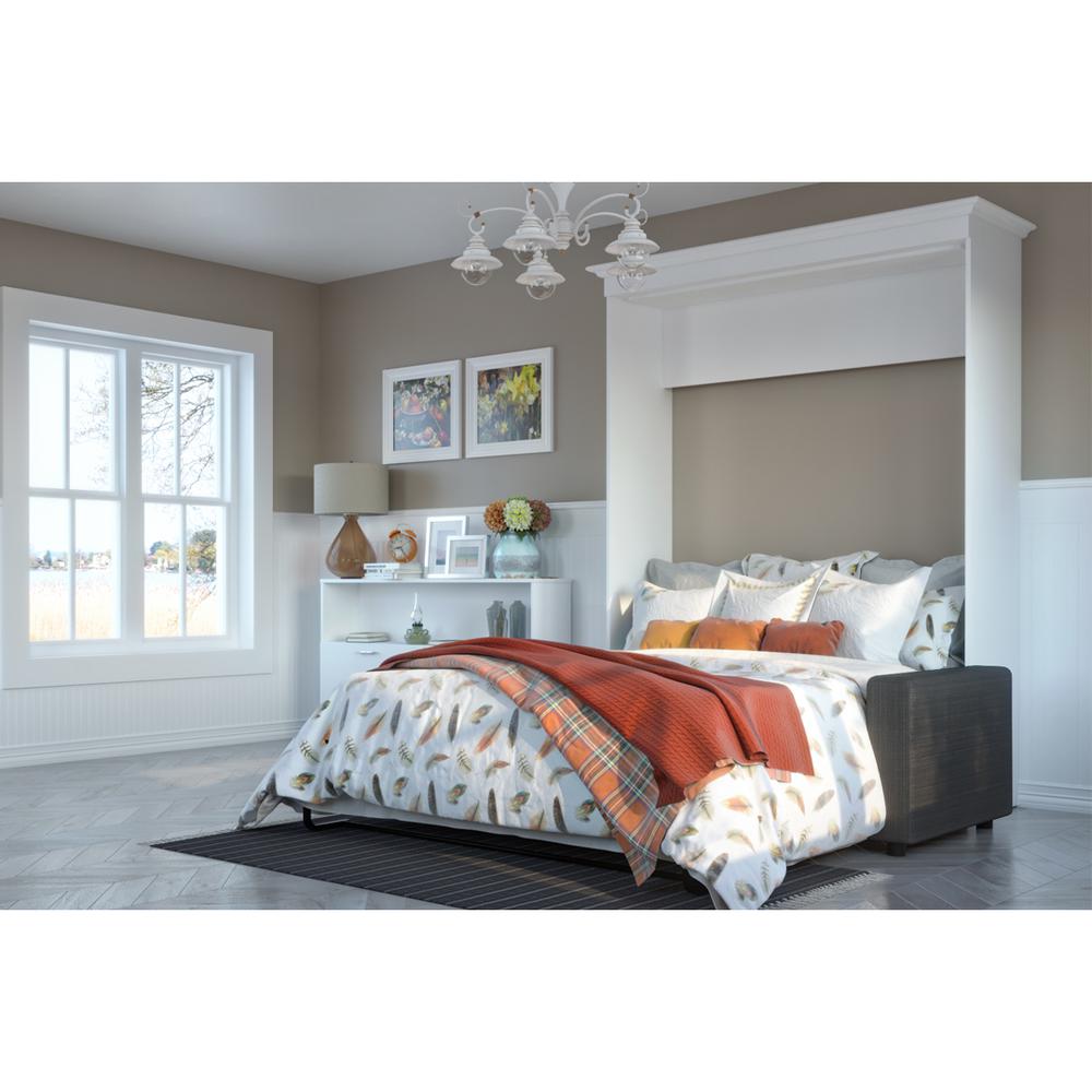 Versatile 2-Piece Queen Wall Bed and Sofa Set - White & Grey. Picture 2