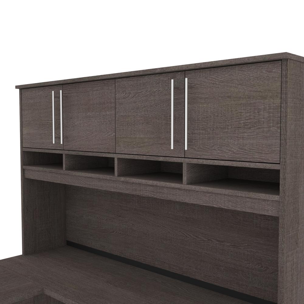 Innova Plus U-Shape Desk with Hutch - Bark Gray. Picture 8