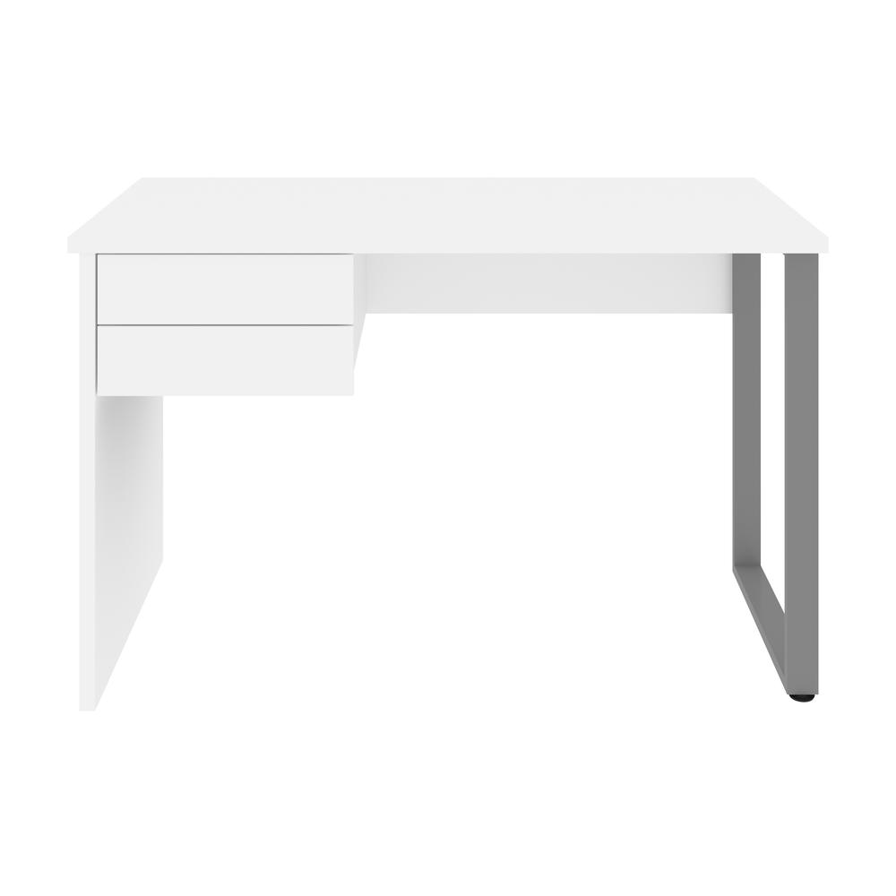 Bestar Solay 48W Small Table Desk with U-Shaped Metal Leg in white. Picture 3