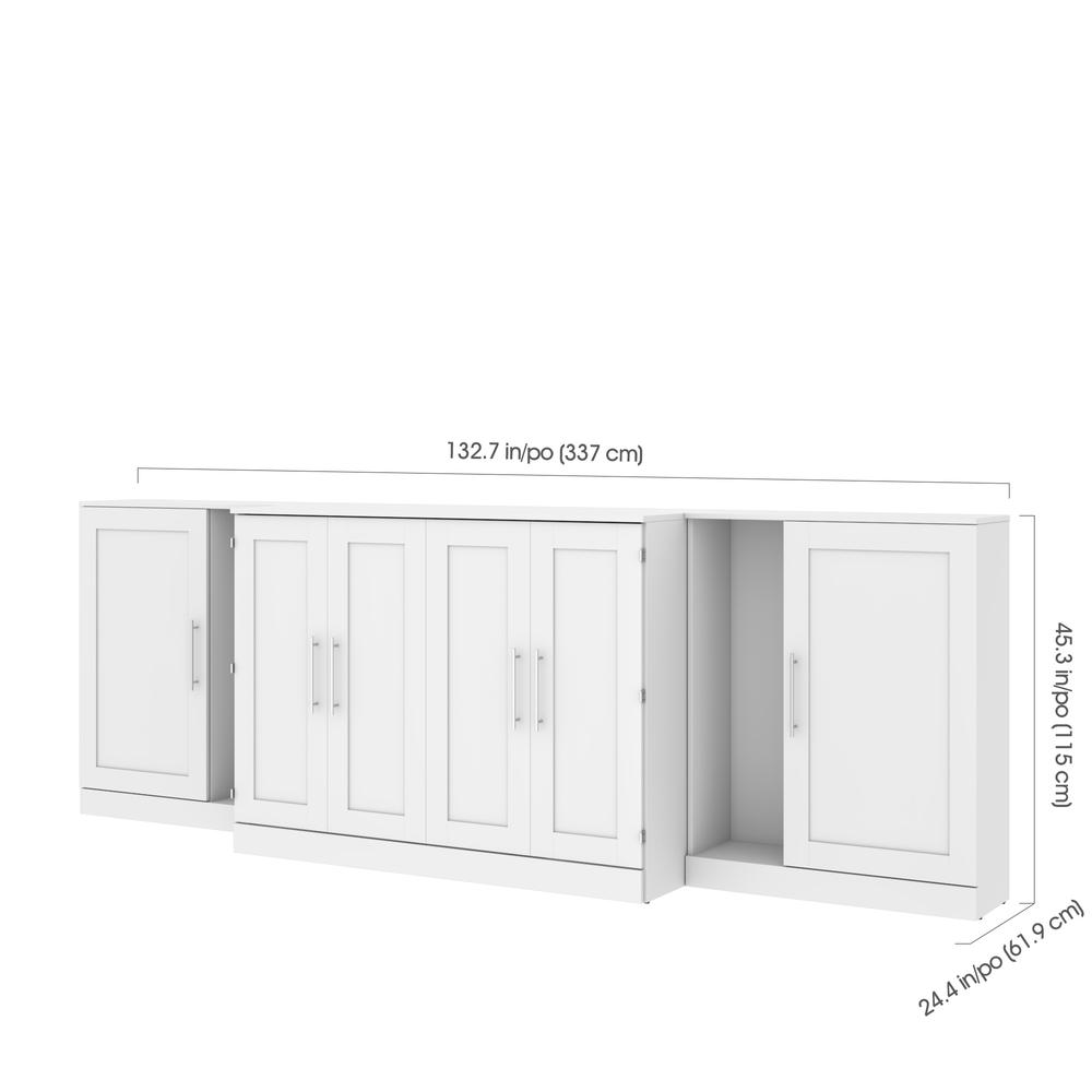 Pur by Bestar Full Cabinet Bed with Two Storage Units - White. Picture 9