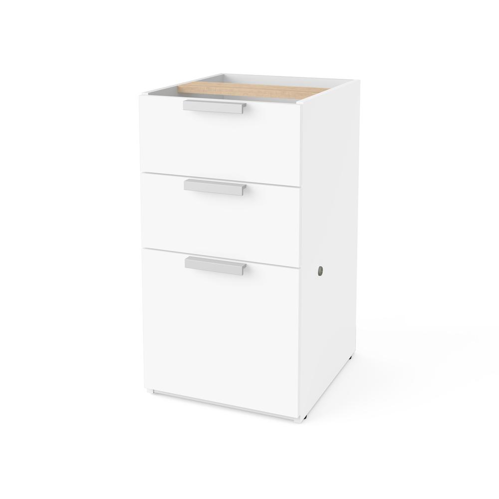 Bestar Pro-Concept Plus 16W Add-On Pedestal with 3 Drawers , White. Picture 1