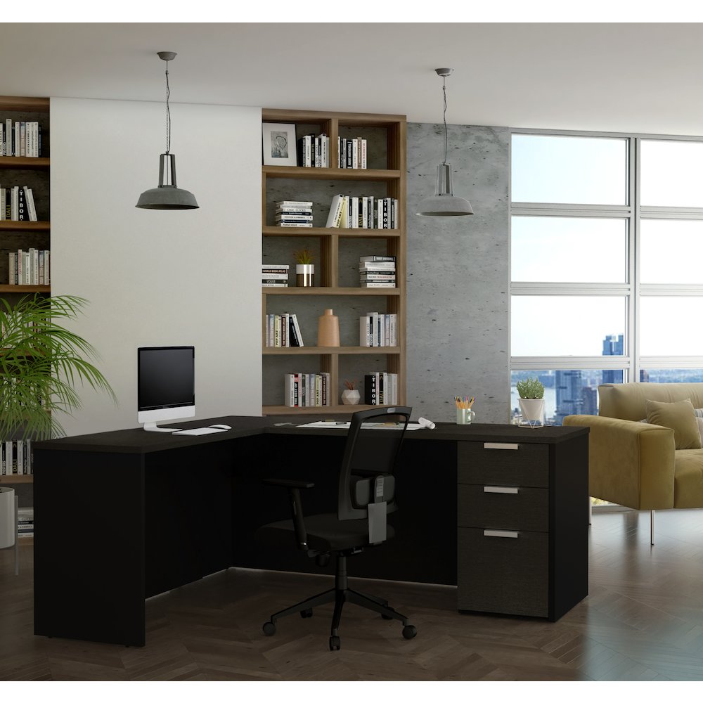 Pro-Concept Plus L-Desk in Deep Grey & Black. Picture 3