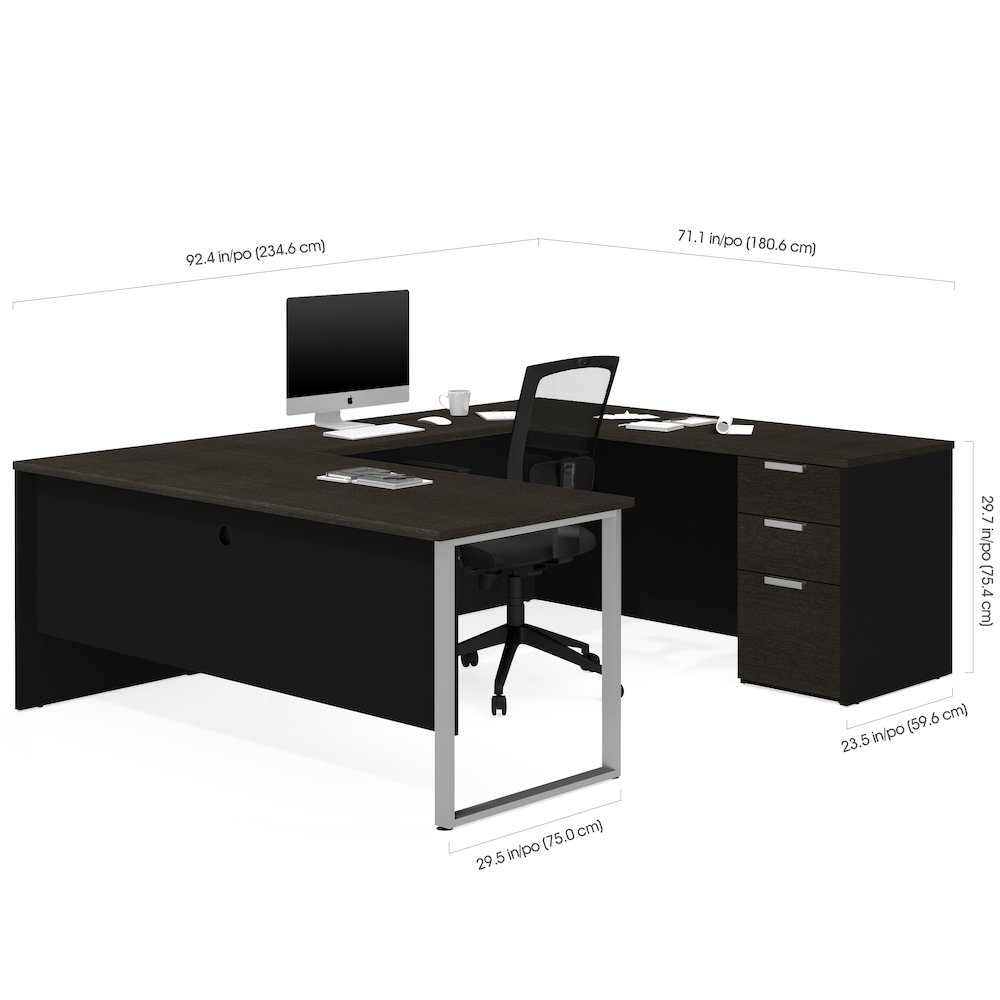 Pro-Concept Plus U-Desk in Deep Grey & Black. Picture 2