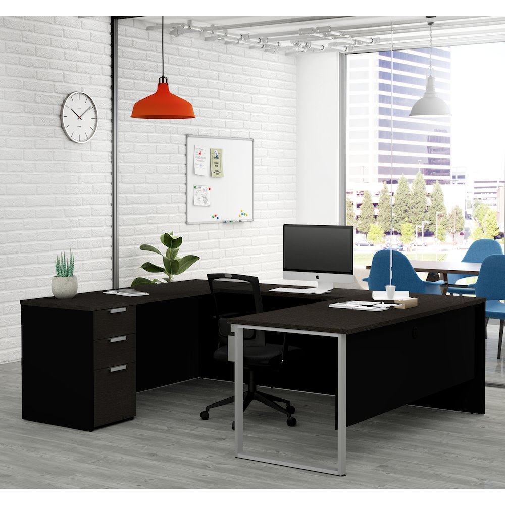 Pro-Concept Plus U-Desk in Deep Grey & Black. Picture 3