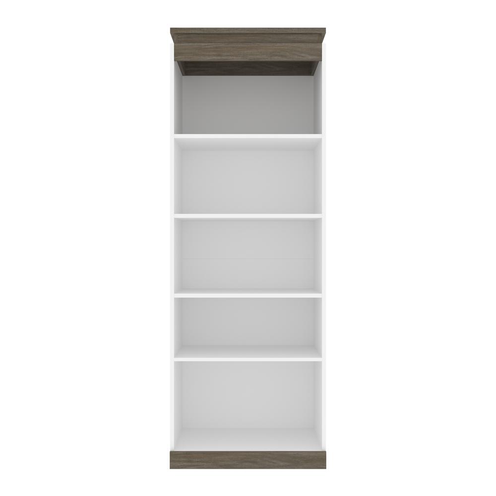 Orion  30W 30W Shelving Unit in white & walnut grey. Picture 2