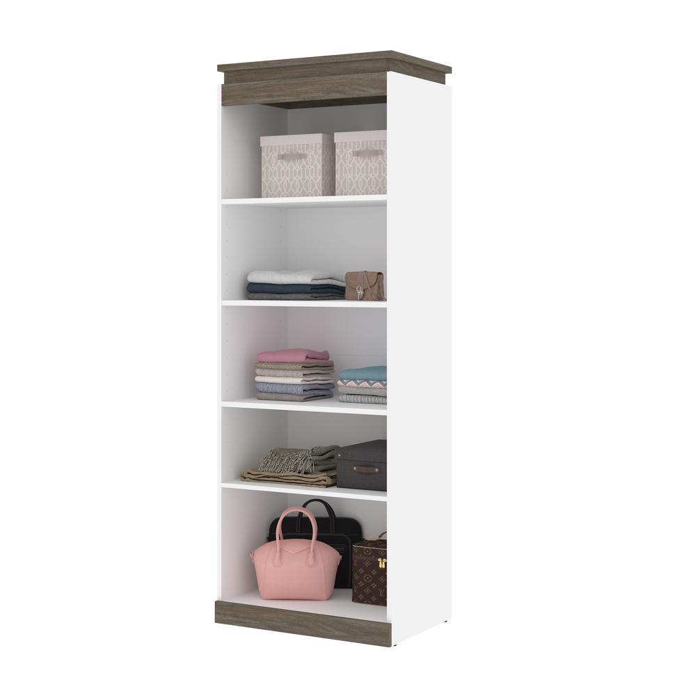 Orion  30W 30W Shelving Unit in white & walnut grey. Picture 10