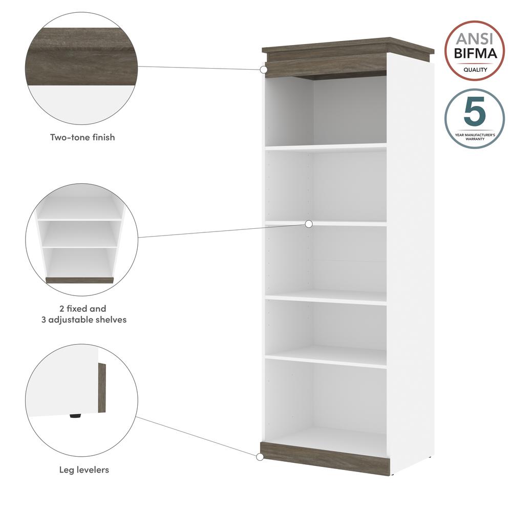 Orion  30W 30W Shelving Unit in white & walnut grey. Picture 13