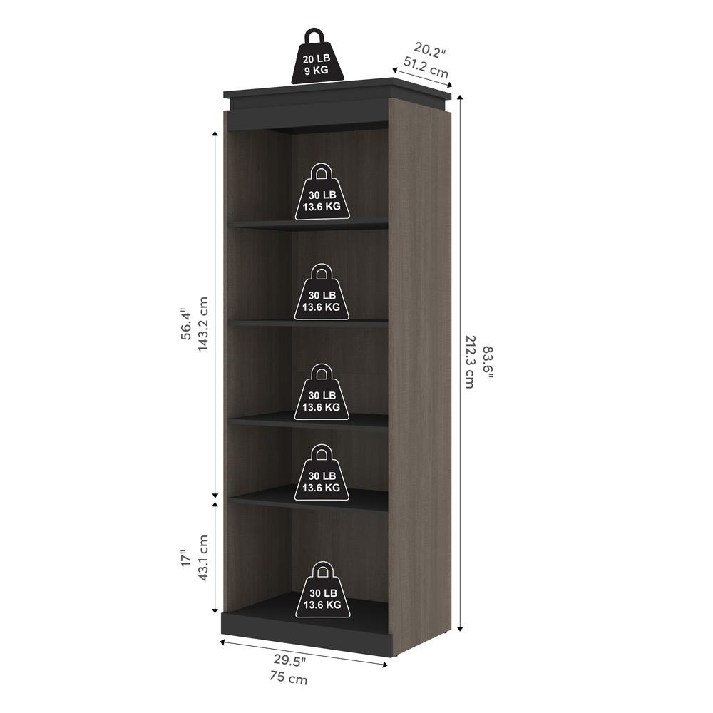 Orion  30W 30W Shelving Unit in bark gray and graphite. Picture 4