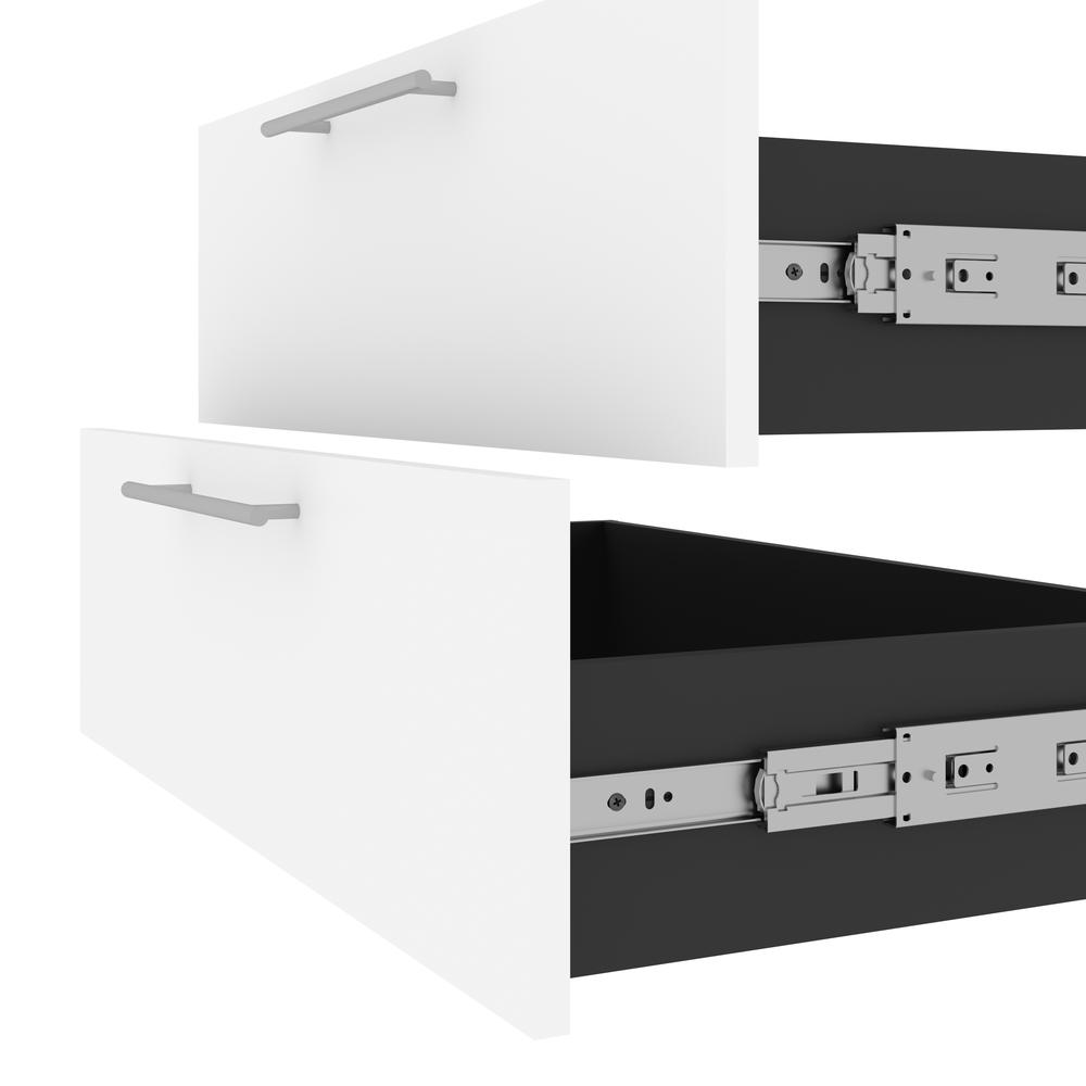 Orion  29W 2 Drawer Set for Orion 30W Shelving Unit in white & walnut grey. Picture 4