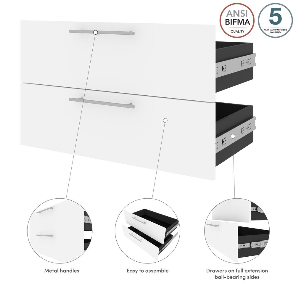Orion  29W 2 Drawer Set for Orion 30W Shelving Unit in white & walnut grey. Picture 6