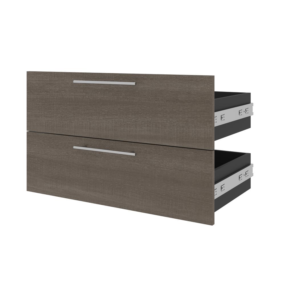 Orion  29W 2 Drawer Set for Orion 30W Shelving Unit in bark gray and graphite. Picture 1