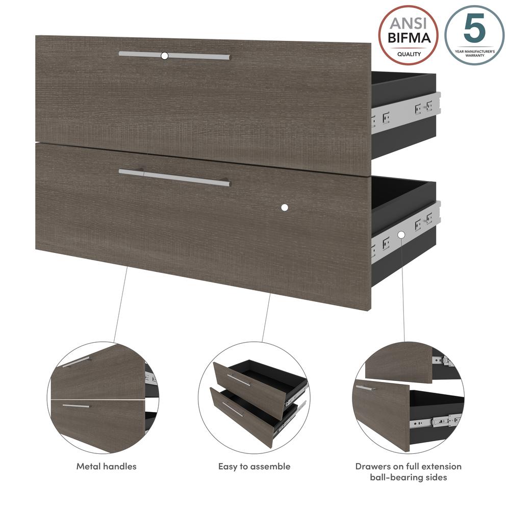 Orion  29W 2 Drawer Set for Orion 30W Shelving Unit in bark gray and graphite. Picture 6