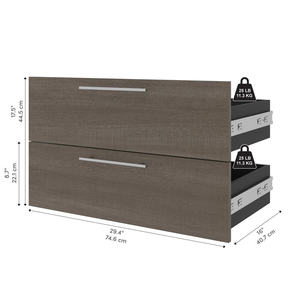 Orion  29W 2 Drawer Set for Orion 30W Shelving Unit in bark gray and graphite. Picture 8
