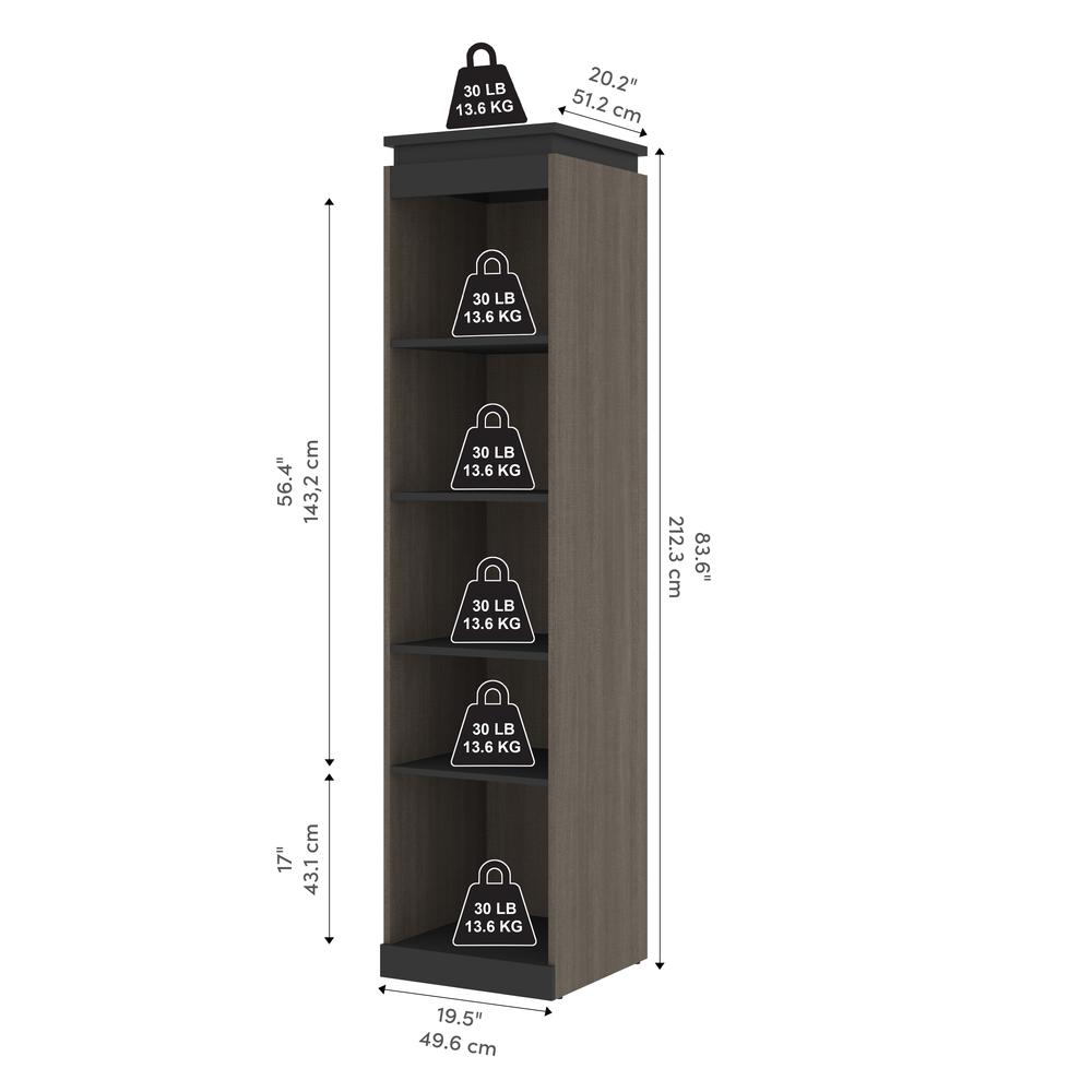 Orion  20W 20W Narrow Shelving Unit in bark gray and graphite. Picture 4