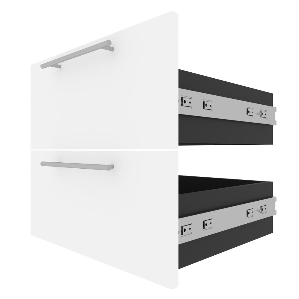 Orion  19W 2 Drawer Set for Orion 20W Narrow Shelving Unit in white & walnut grey. Picture 3