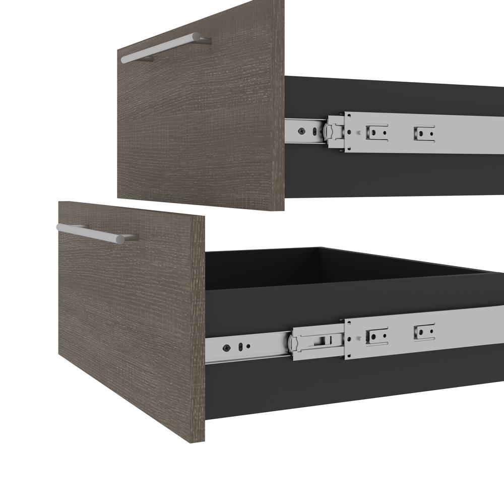 Orion  19W 2 Drawer Set for Orion 20W Narrow Shelving Unit in bark gray and graphite. Picture 4