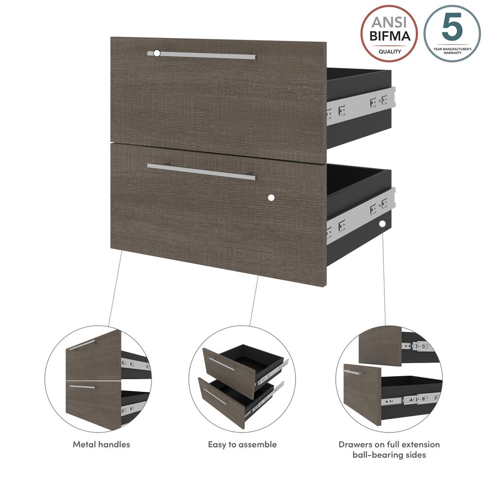 Orion  19W 2 Drawer Set for Orion 20W Narrow Shelving Unit in bark gray and graphite. Picture 6