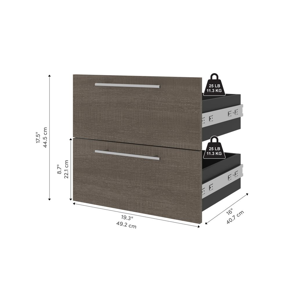 Orion  19W 2 Drawer Set for Orion 20W Narrow Shelving Unit in bark gray and graphite. Picture 8