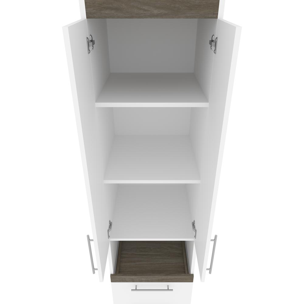Orion  20W 20W Storage Cabinet with Pull-Out Shelf in white & walnut grey. Picture 4
