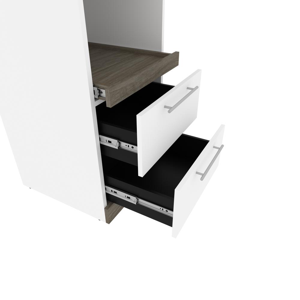 Orion  20W 20W Storage Cabinet with Pull-Out Shelf in white & walnut grey. Picture 5