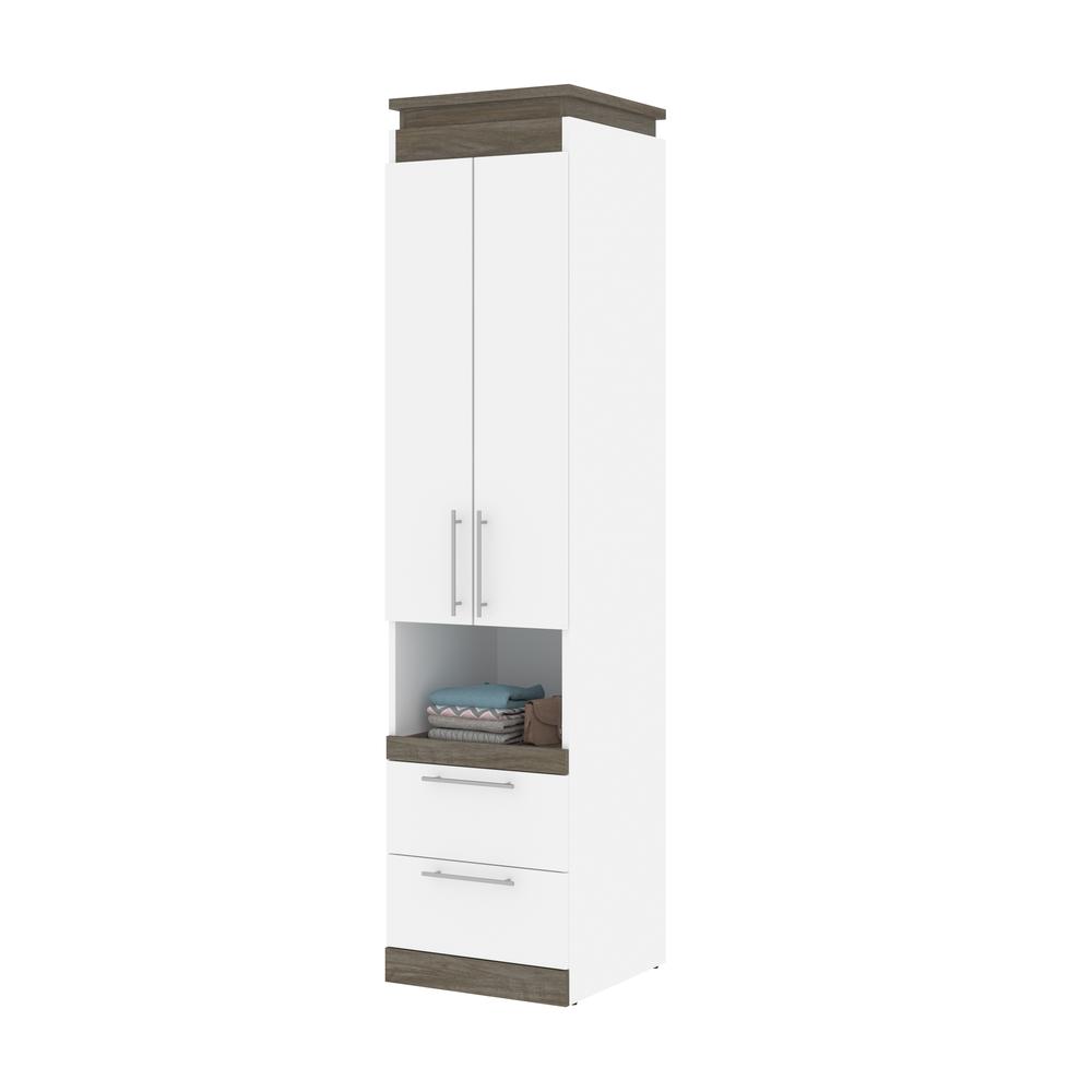 Orion  20W 20W Storage Cabinet with Pull-Out Shelf in white & walnut grey. Picture 10