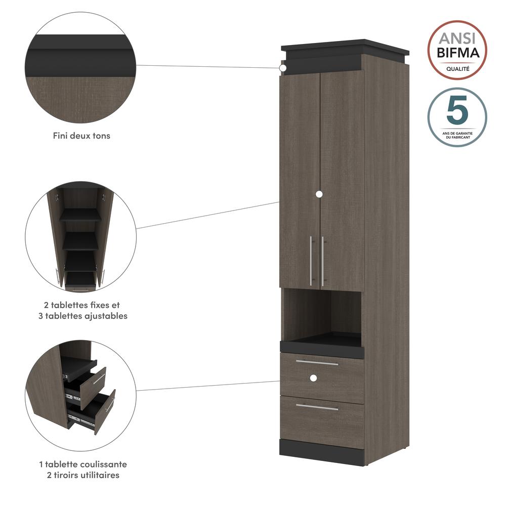 Orion  20W 20W Storage Cabinet with Pull-Out Shelf in bark gray and graphite. Picture 13