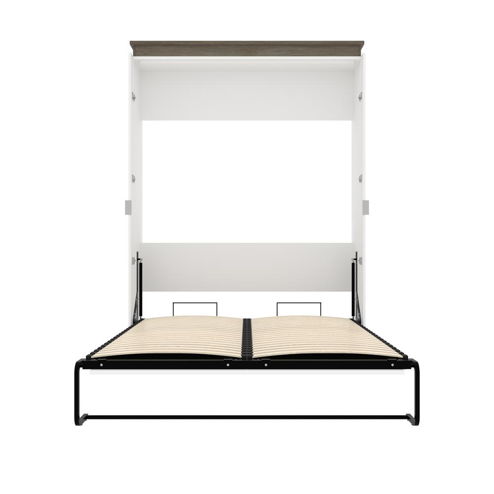 67W Queen Murphy Bed in White and Walnut Grey. Picture 25