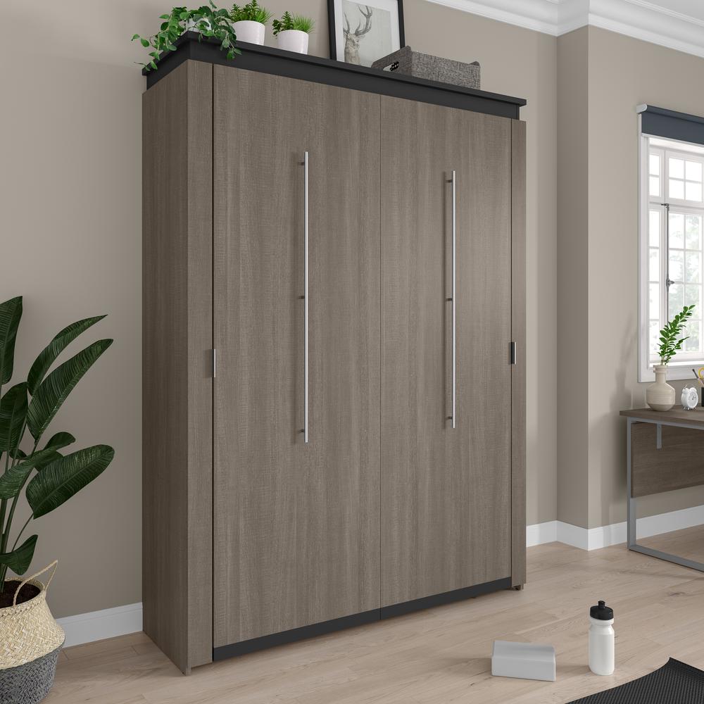 67W Queen Murphy Bed in Bark Grey and Graphite. Picture 4