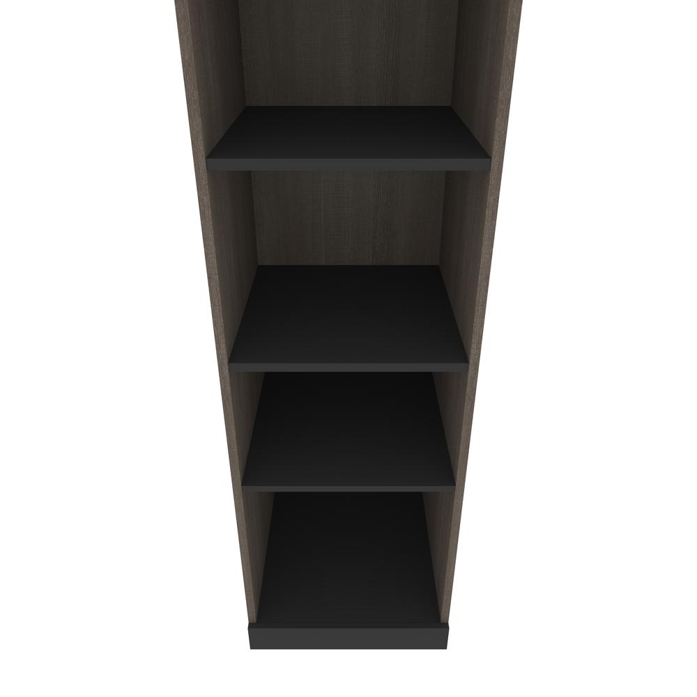 Orion  98W Full Murphy Bed and Narrow Storage Solutions with Drawers (99W) in bark gray and graphite. Picture 20