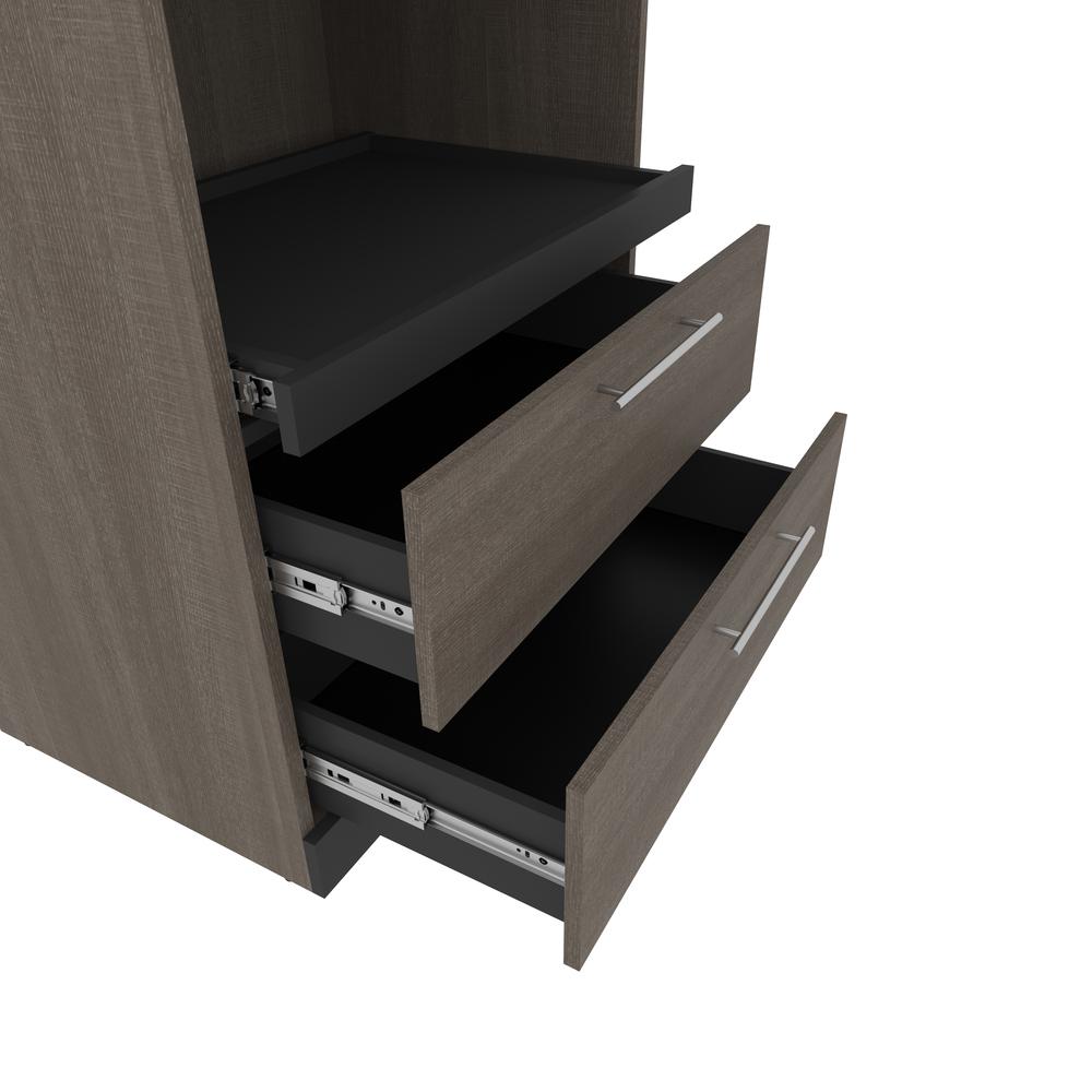 Orion  118W Full Murphy Bed with Multifunctional Storage (119W) in bark gray and graphite. Picture 19