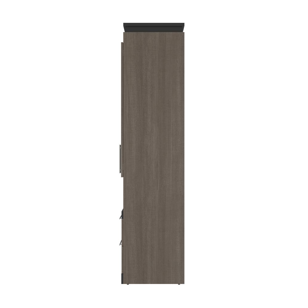 Orion  124W Queen Murphy Bed with Multifunctional Storage (125W) in bark gray and graphite. Picture 13