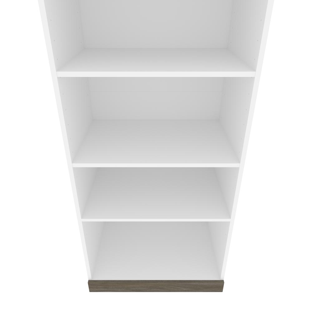 Queen Murphy Bed with Shelves (97W) in White and Walnut Grey. Picture 20