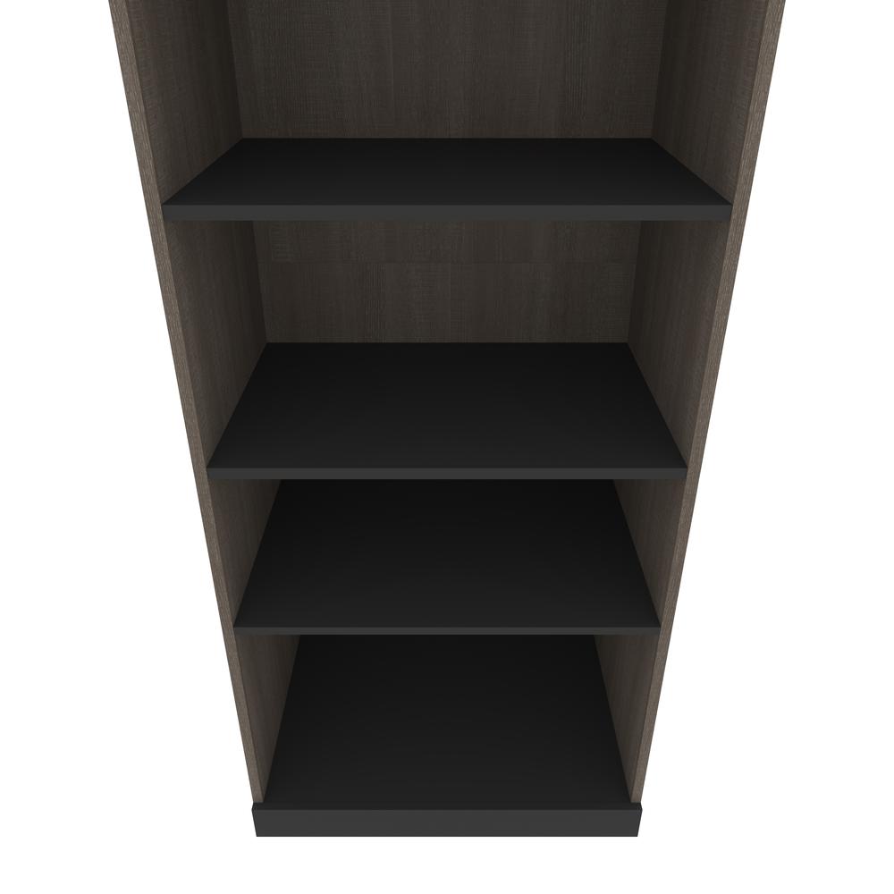 Queen Murphy Bed with Shelves and Drawers (97W) in Bark Grey and Graphite. Picture 20