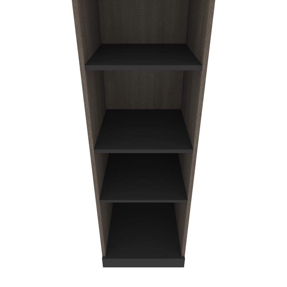 Queen Murphy Bed with Shelves and Drawers (106W) in Bark Grey and Graphite. Picture 20