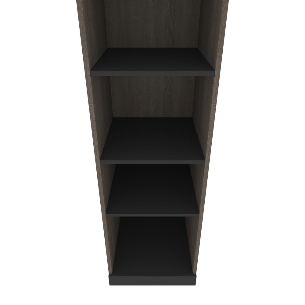 Full Murphy Bed with Shelves (81W) in Bark Grey and Graphite. Picture 20