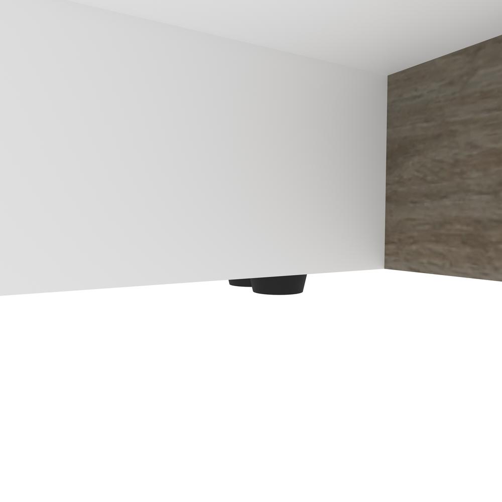 Full Murphy Bed with Shelves (100W) in White and Walnut Grey. Picture 18