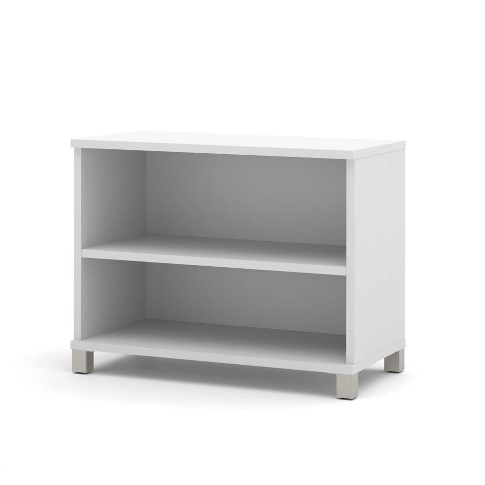 Pro-Linea 2-shelf bookcase in White. Picture 1