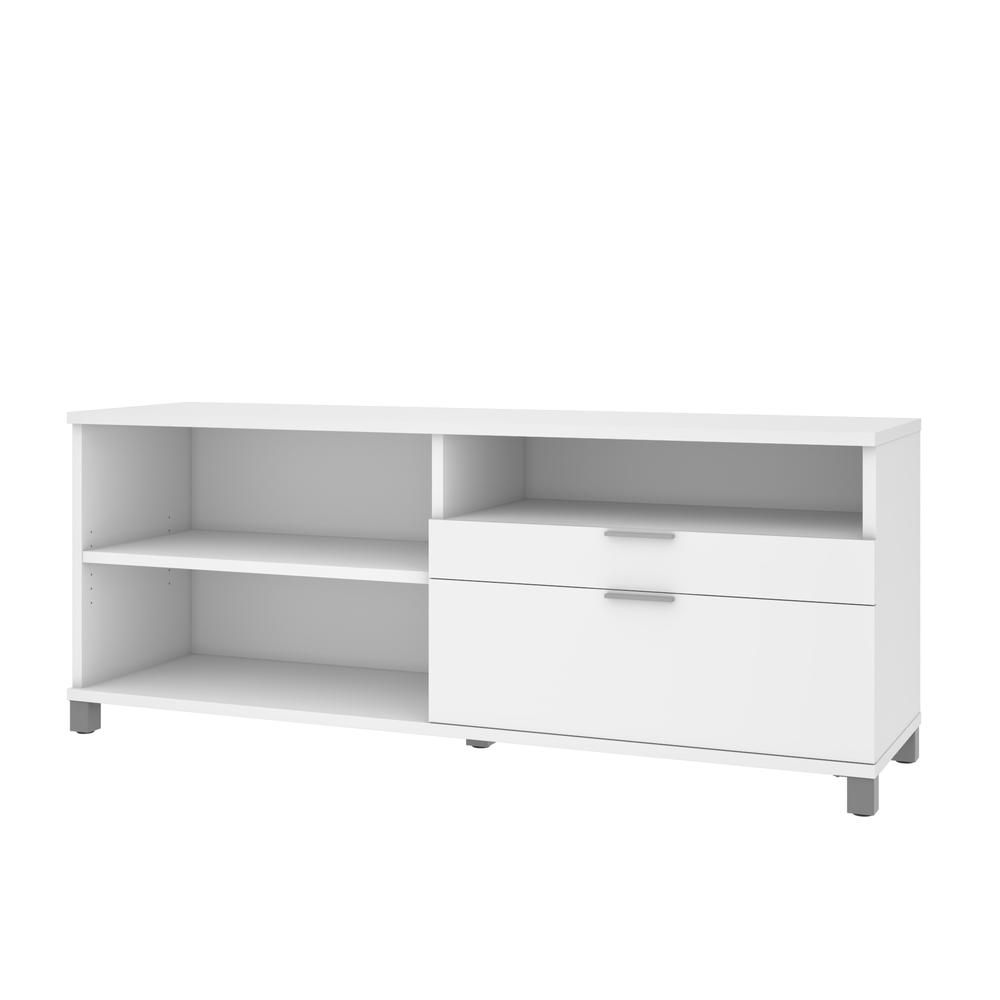 Bestar Pro-Linea 72W Credenza with 2 Drawers , White. Picture 1